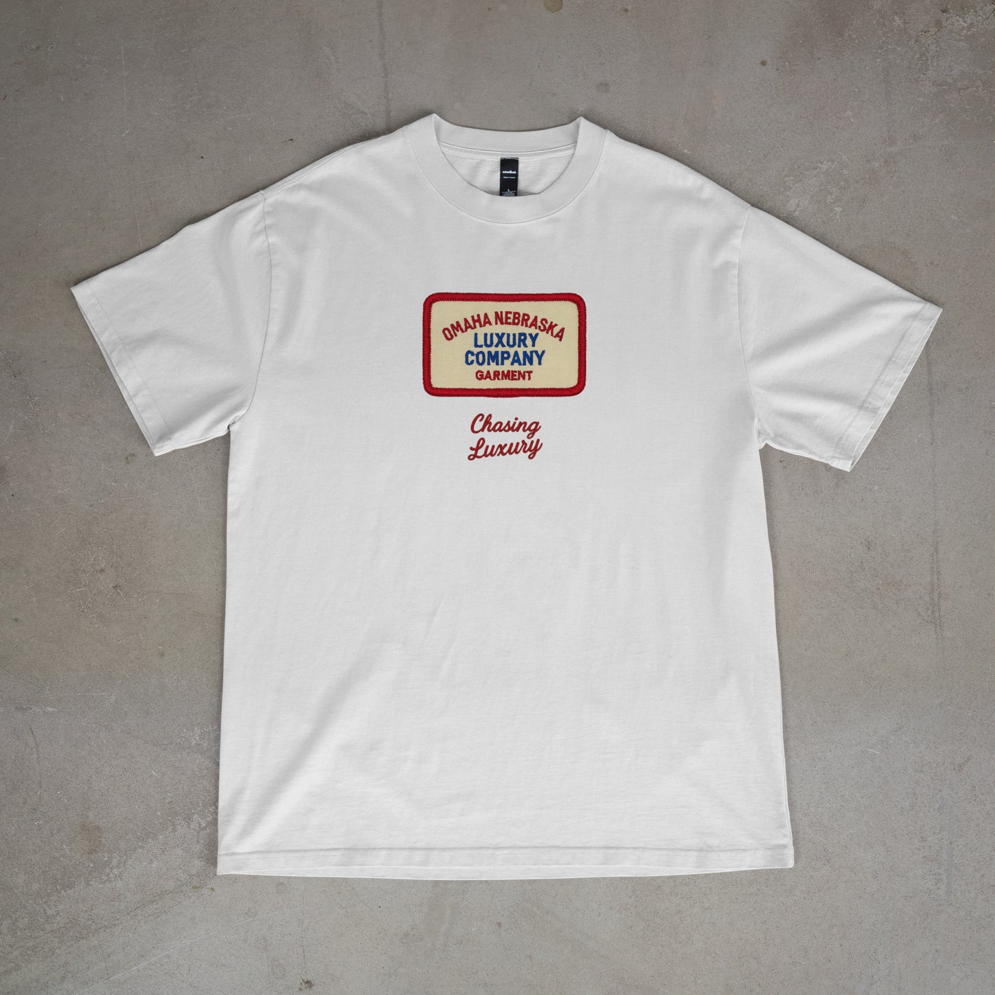 Omaha Nebraska Vintage Faux Patch BOXY TEE (HEAVYWEIGHT & OVERSIZED